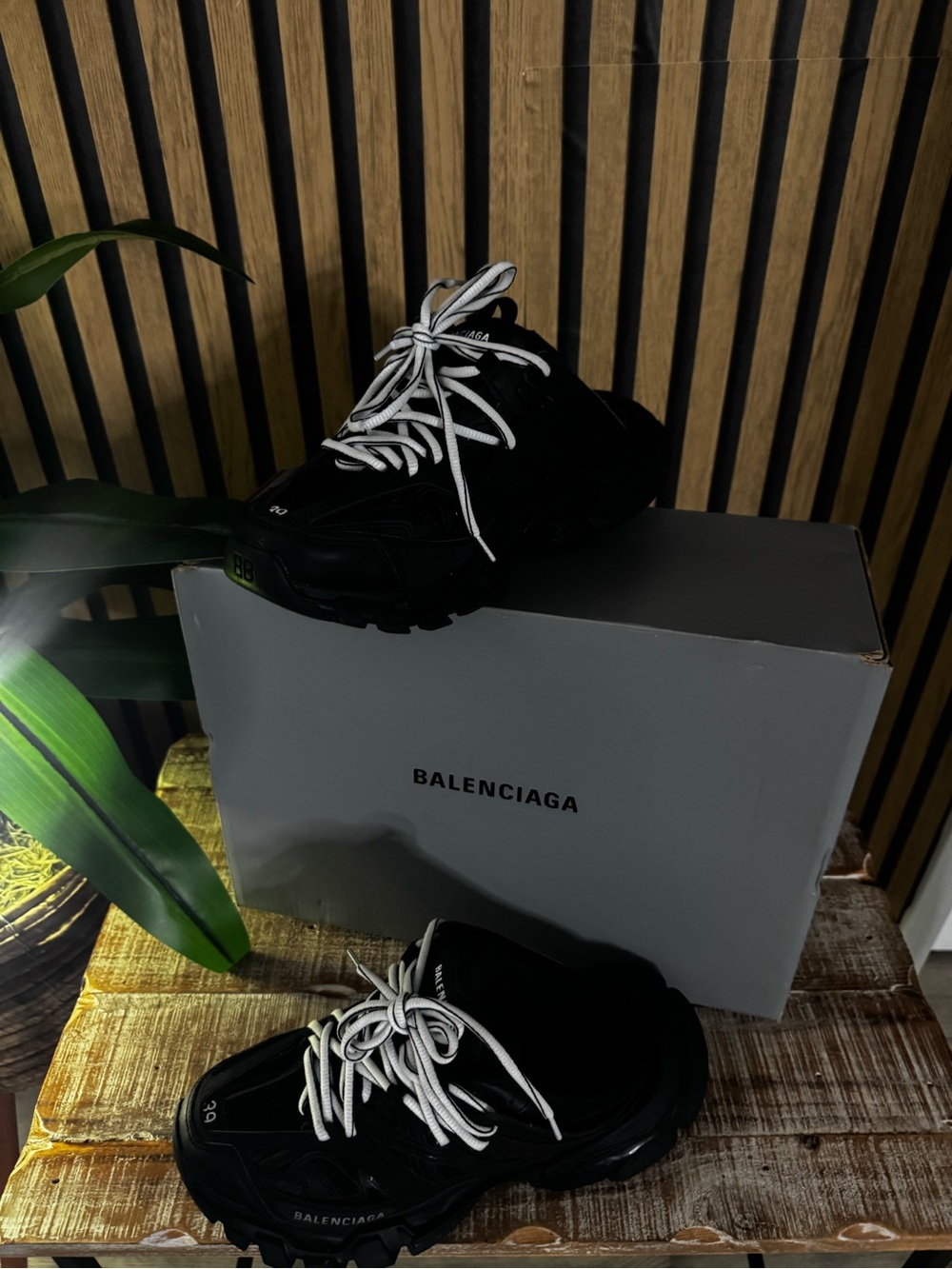 Balenciaga Black Sneakers with White Laces